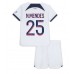 Paris Saint-Germain Nuno Mendes #25 Barnkläder Borta matchtröja till baby 2023-24 Kortärmad (+ Korta byxor) Billigt